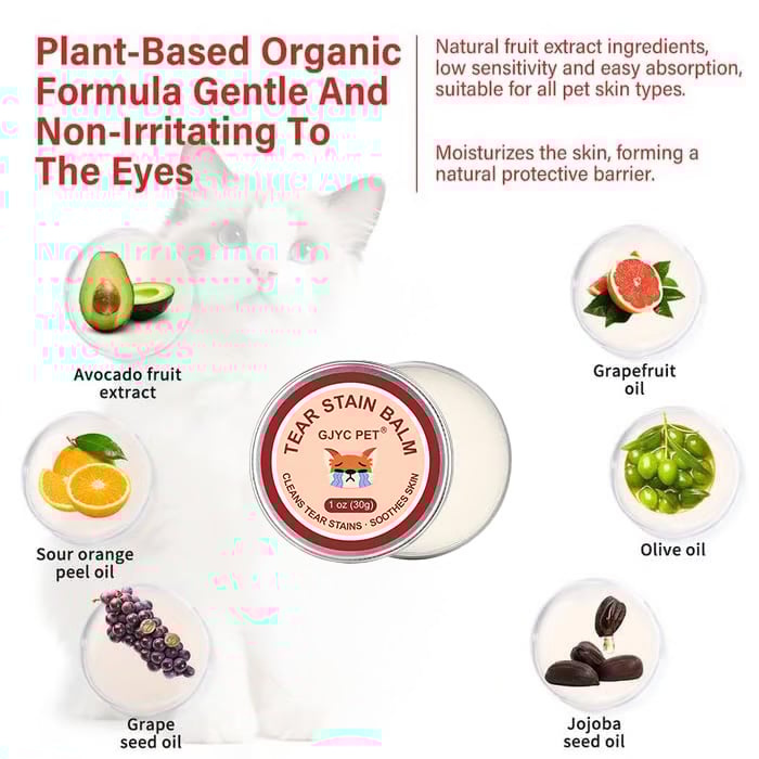 👀✨ GJYC PET Tear Stain Protection Cream & Brush Set 🐱🐶 for dogs & Cats