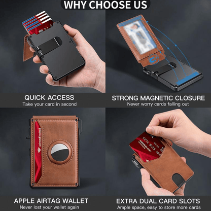 🏆#1 Bestselling🏆Men's Minimalist Bifold Wallet with AirTag Slot & RFID