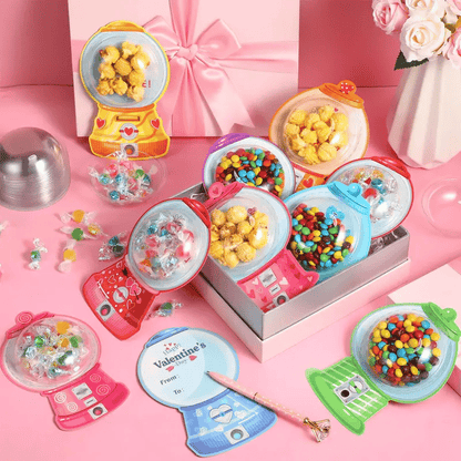 Candy Cards Gift Set | 36/18 Pcs with Plastic Domes, DIY Treat Holders for Classroom Exchange, Kids & Couples 💝🎁🍬