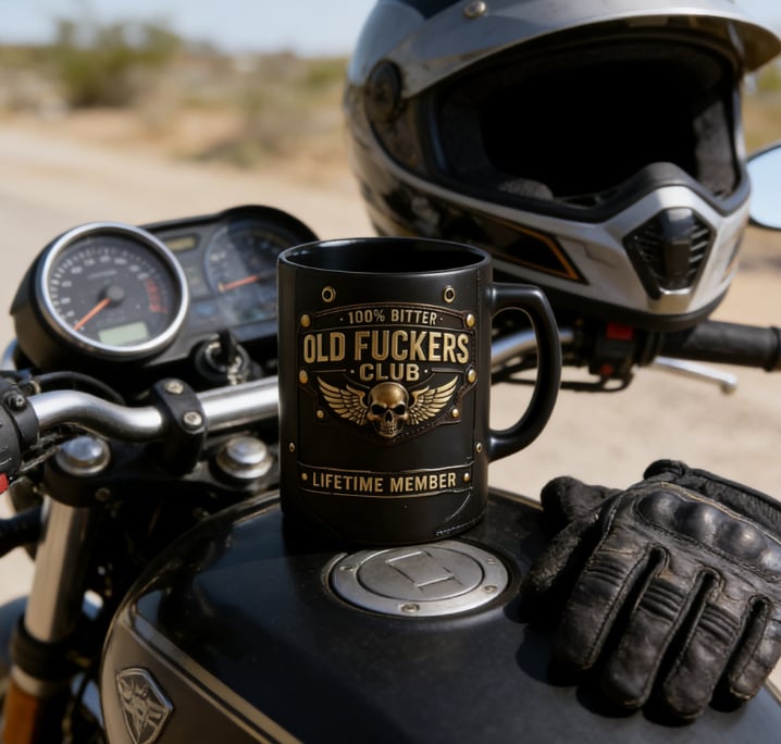 ☕ OLD FUCKERS CLUBTM Mug - 100% Bitter, Always Real. Lifetime Member. 😎💀