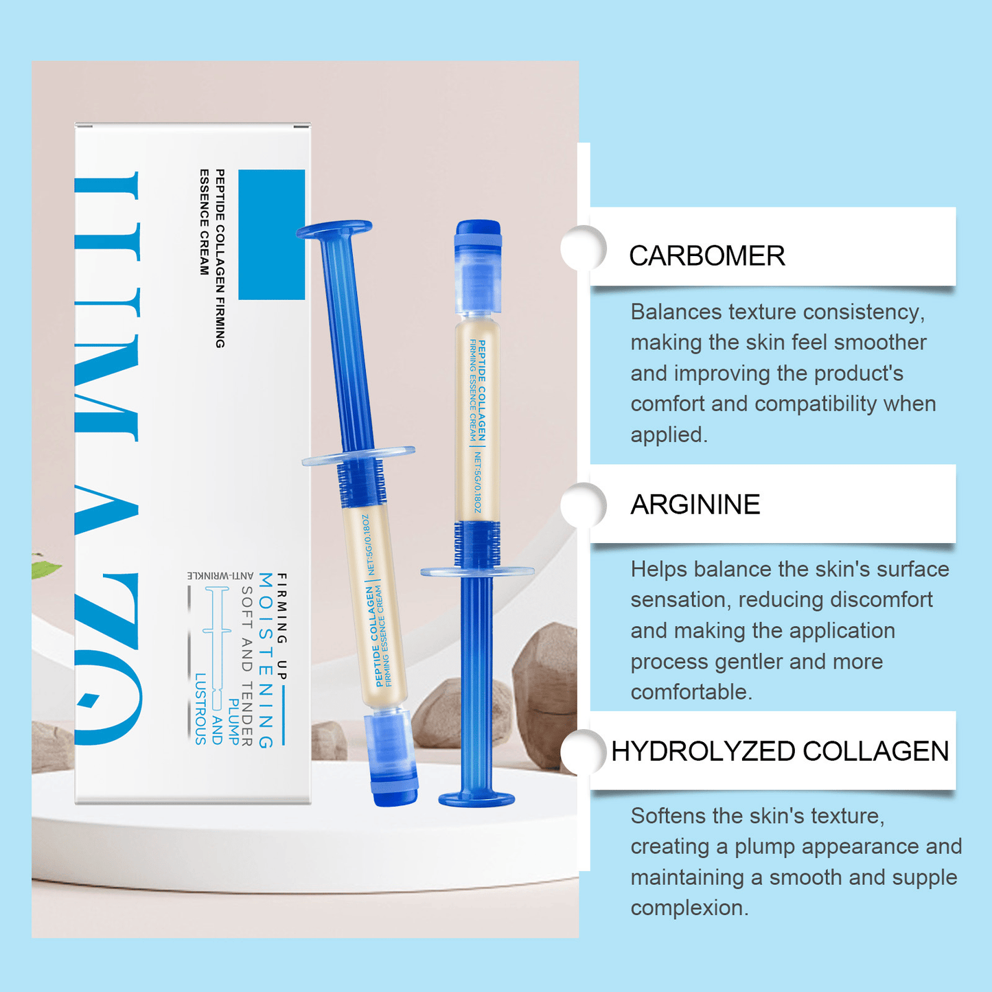 🌟Polypeptide Collagen Elastic Essence Cream Moisturizing Hydrating Firming Low Irritating Serum