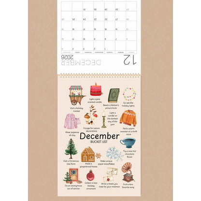 📅2026 Bucket List Spiral Calendar: Slow Down & Savor the Seasons