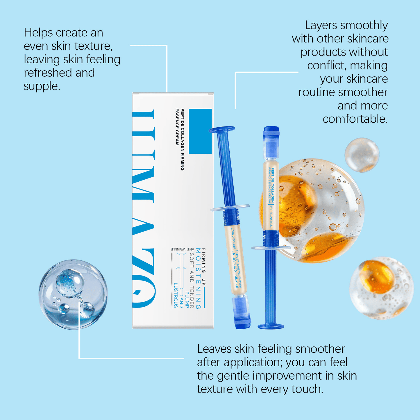 🌟Polypeptide Collagen Elastic Essence Cream Moisturizing Hydrating Firming Low Irritating Serum