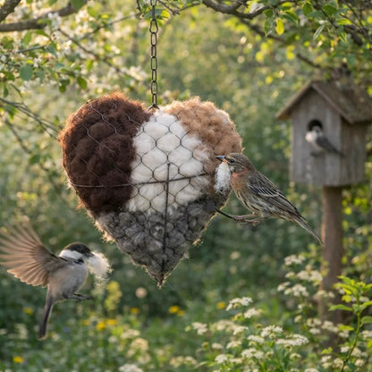 🔥LAST DAY 49% OFF - 🕊️🏡Handmade Natural Alpaca Fiber Bird Nesting Heart❤️A Cozy Gift for Birds